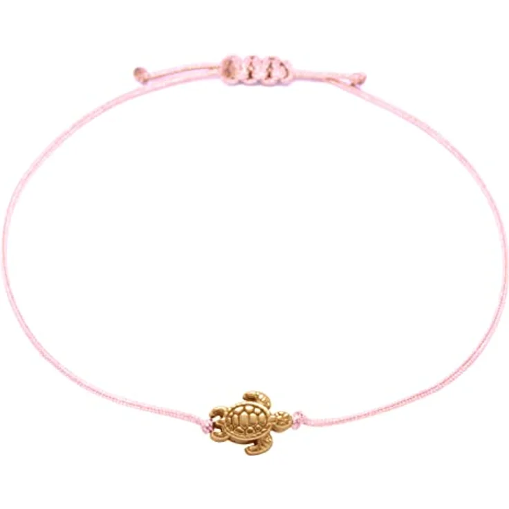 Selfmade Jewelry Schildkröte Armband Damen, Handgemachtes Makramee-Armbändchen in Rosegold, Größenverstellbar mit Geschenk-Verpackung – Bild 1