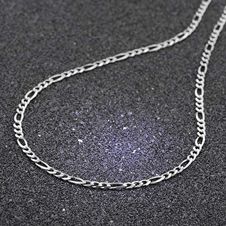 trendor 925 Sterling Silber Figaro-Halskette für Herren, 4,2 mm breit, 55 cm, diamantierte Oberfläche, sicherer Karabiner-Verschluss, ideales Geschenk – Bild 3