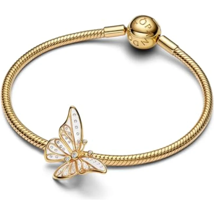 PANDORA XL Charm Schmetterling, goldfarben mit Zirkonia-Steinen – Bild 4