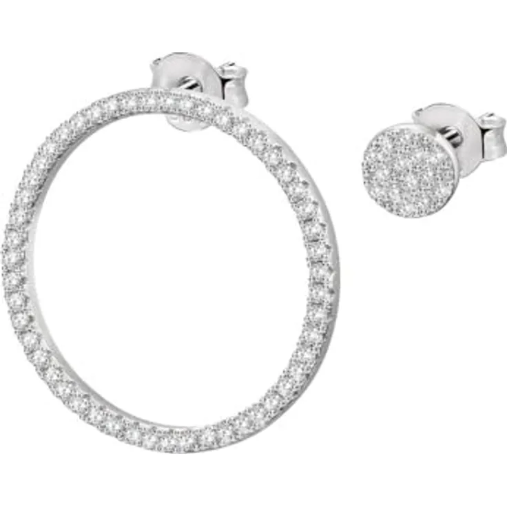 CHRIST Ohrstecker 89085799, asymmetrischer Ohrschmuck aus recyceltem 925er Silber mit Zirkonia-Besatz