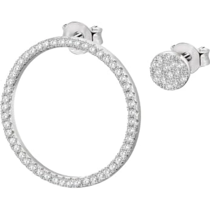 CHRIST Ohrstecker 89085799, asymmetrischer Ohrschmuck aus recyceltem 925er Silber mit Zirkonia-Besatz – Bild 1