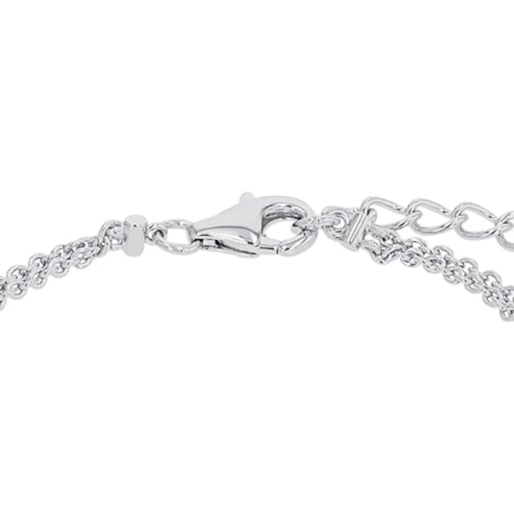 JOOP! Halskette 925 Sterling Silber für Damen, Halsschmuck mit Zirkonia-Steinen, rhodiniert, 17+3 cm mit Karabinerverschluss, inklusive Schmuckbox – Bild 3