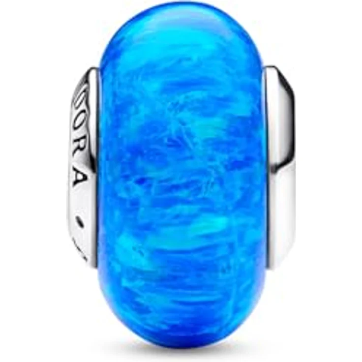 Pandora 791691C02 Bead-Charm Opalisierendes Ozeanblau aus synthetischem Opal in 925 Sterlingsilber, Größe 14 x 8 mm – Bild 2