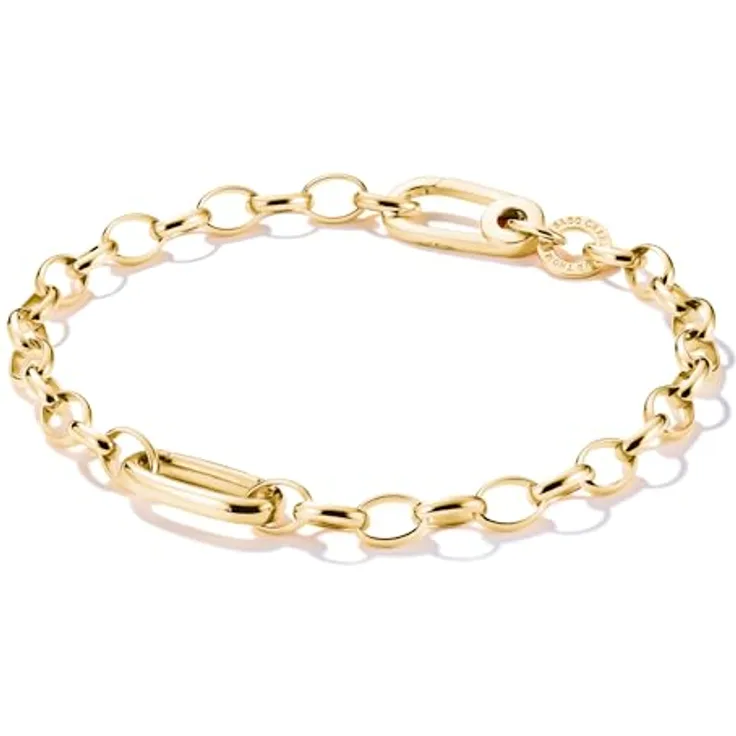 THOMAS SABO Charm-Armband Charm Club Connect, elegantes Armband aus recyceltem Silber 925 mit ovalem Connect Link für individuelle Charms