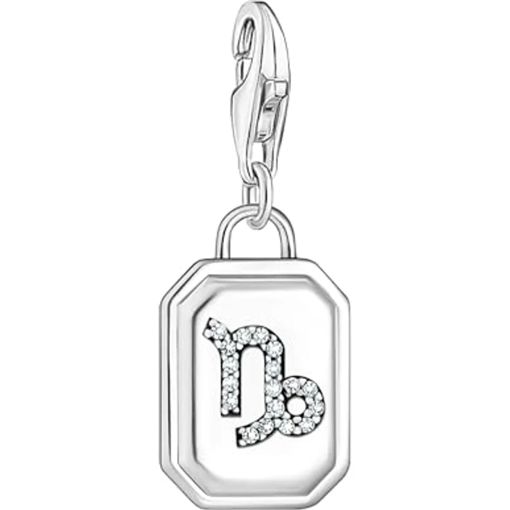 THOMAS SABO Charm-Anhänger Steinzeichen Steinbock, 925er Sterlingsilber geschwärzt mit Steinen – Bild 1