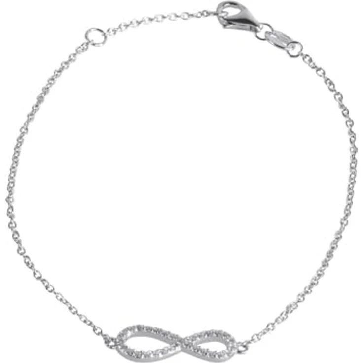 CHRIST Armband 89084687, verstellbares Armschmuck mit Infinity-Symbol und Zirkonia-Besatz aus 925er Silber – Bild 1