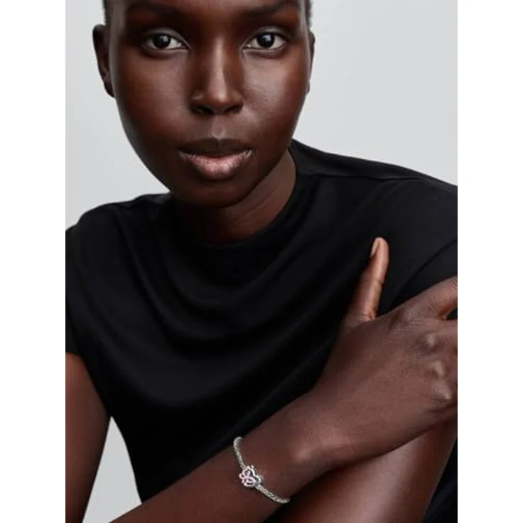 PANDORA Charm Verschlungenes Herz und Schmetterling Anhänger, 925 Sterling Silber mit rosa Emaille und Gravur „Zusammen Wir haben alles“, kompatibel mit Moments, 794475C01 – Bild 5