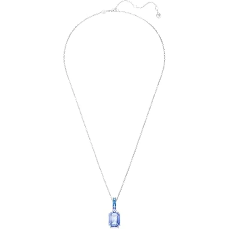 Swarovski Millenia Halskette, Blaue, Rhodinierte Damenhalskette mit Oktagon-Schliff und Strahlenden Kristallen im Farbverlauf – Bild 2