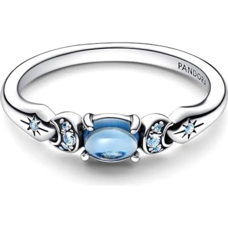 PANDORA Disney Aladdin Princess Jasmine Ring mit sterling Silber, icy blue und moonlight blue Kristall – Bild 5