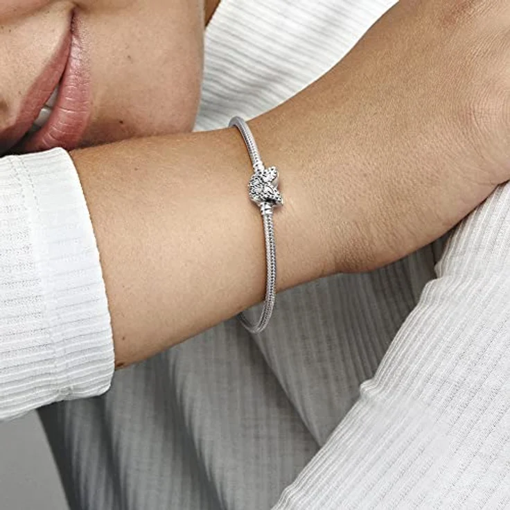 PANDORA MOMENTS Armband "Schmetterling", Silber mit Cubic Zirkonia, 20 cm, für bis zu 18 Charms – Bild 5