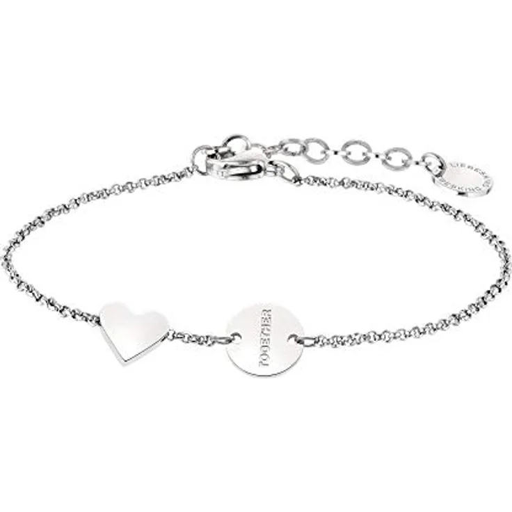 LIEBESKIND Berlin Armband, filigran aus poliertem Edelstahl, 20 cm, mit Karabinerverschluss