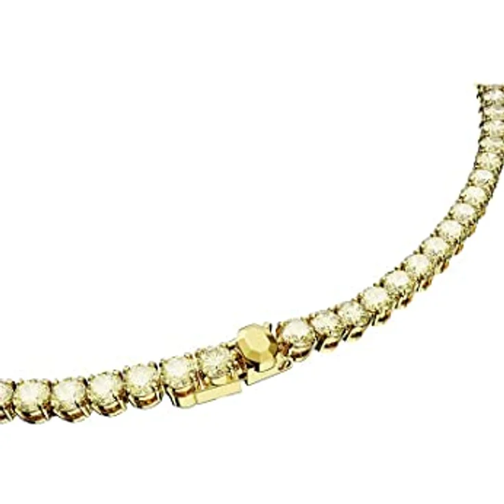 Swarovski Damen-Kette Metall 41 cm mit 112 Kristallen, gelb-gold, One Size, elegantes Schmuckstück – Bild 4