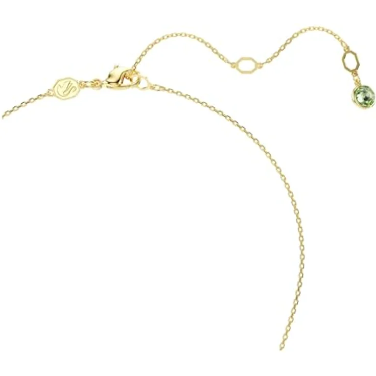 Swarovski Chroma Halskette, Vergoldete Damenkette mit Wendbarem Anhänger aus Grünes ReCreated Crystal und Kristallen in Blau und Pink, Länge: 42-49 cm – Bild 3