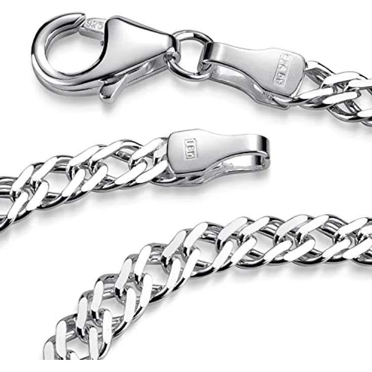 Materia Damen Armband Silber 925, Panzerkette 3,9mm, 18cm, in hochwertiger Schmuckbox – Bild 5