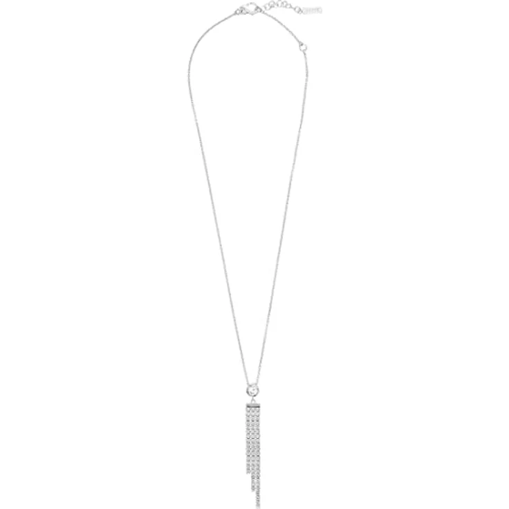 JETTE Damen-Kette 925er Silber, 61 Zirkonia, 45 cm + 3 cm Verlängerung, Anhänger 5,5 cm, Silber – Bild 4
