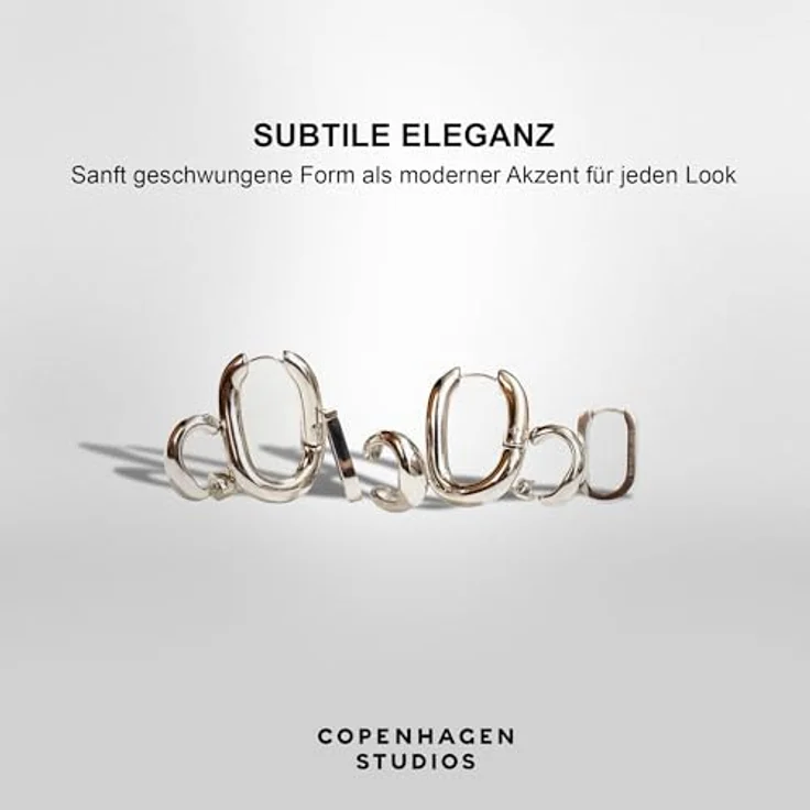 COPENHAGEN STUDIOS Organics Ear Cuff, silber, Damen-Ohrschmuck aus poliertem Edelstahl, organisches Design, wasserfest & hautfreundlich – Bild 5
