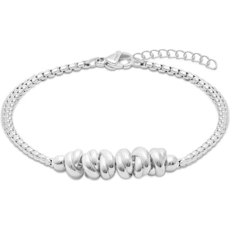 s.Oliver Bracelet, Elegantes Armband aus poliertem Edelstahl, silber, verstellbar bis 20 cm, wasserfest & hautfreundlich – Bild 1