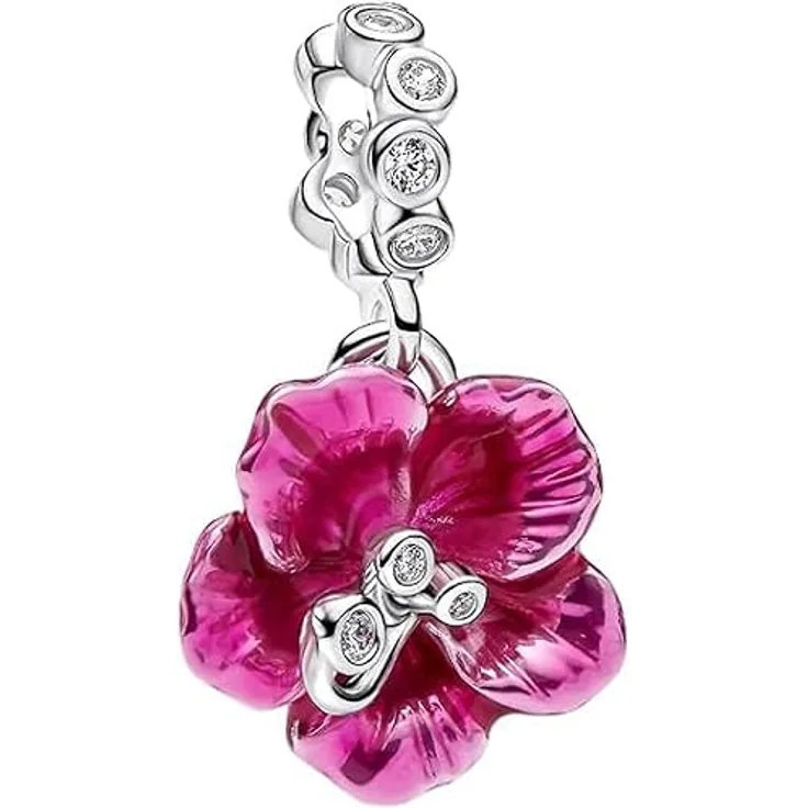 ZURWTCH Charm Anhänger Damen 925 Sterling Silber, rosarot, kompatibel mit Pandora Armband und Halskette, hypoallergen, edles Design