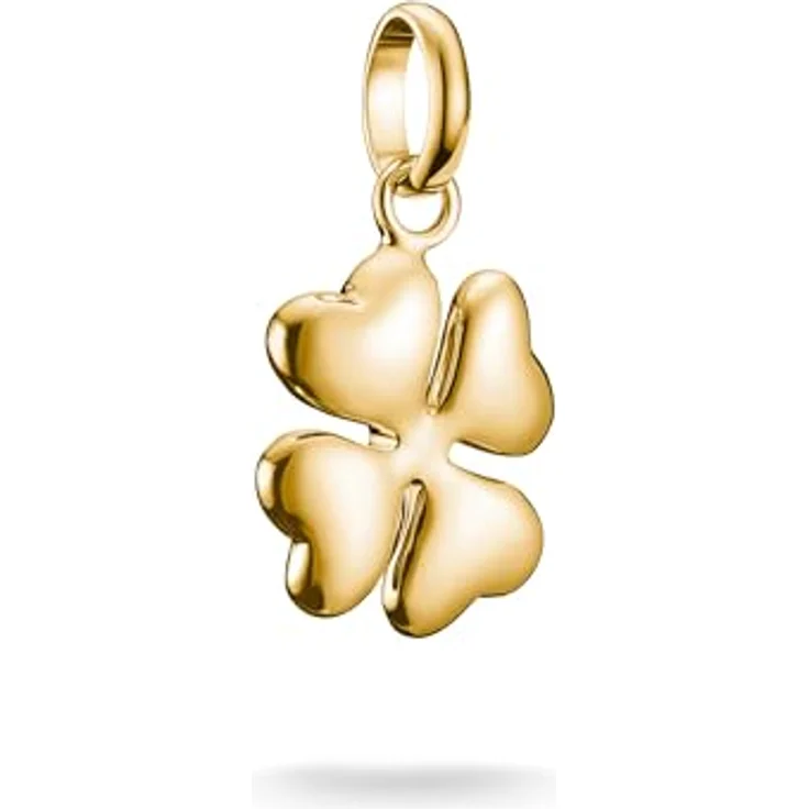 Thomas Sabo Charm Club Connect Charm-Anhänger Glücksklee 3D, 18k Vergoldung, recyceltes 925 Silber, Vielseitig tragbar an Ketten und Armbändern – Bild 1