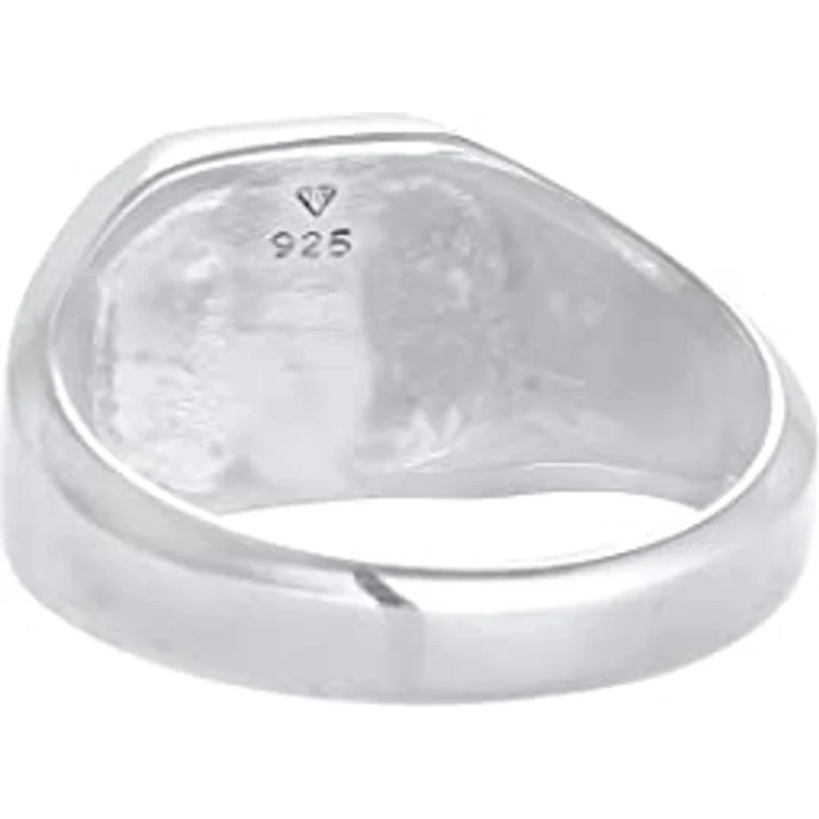 Kuzzoi Siegelring Herrenring Achteck Schwarz mit Emaille in 925 Sterling Silber, 10 mm breit, Ringgröße 66, poliert – Bild 4