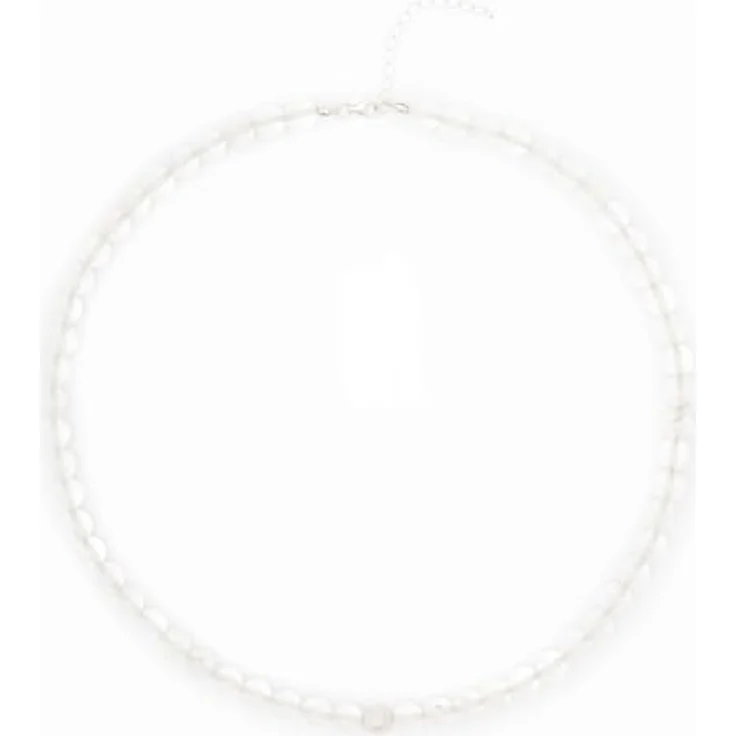 BERGERLIN Bergkristall Halskette, echte Perlenkette mit 925 Sterling Silberperle, Größe XS-S, naturbelassener Bergkristall, individuelles Design – Bild 3