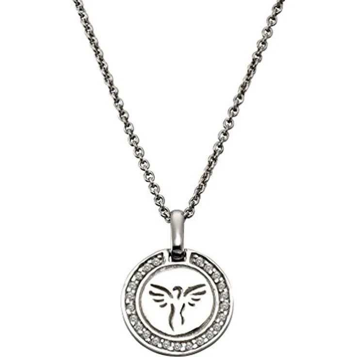 Celesta Silber Halskette 925 Sterling Silber, Engel Anhänger mit 23 Zirkoniasteinen, 40cm