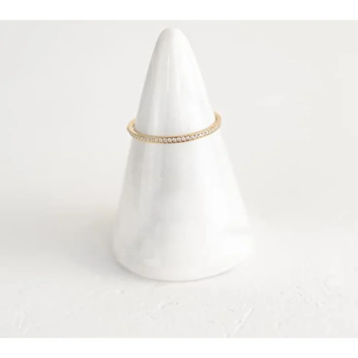Happiness Boutique Damen Band Ring 18K vergoldet, dünner Stapelring aus Edelstahl mit Zirkonia, in Gold, 4 Größen erhältlich – Bild 3