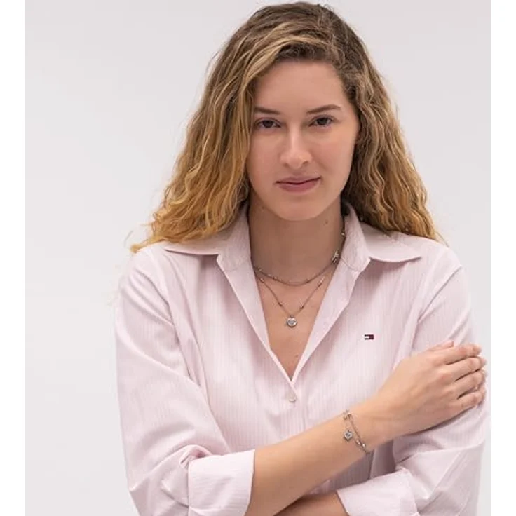 Tommy Hilfiger Jewelry Halskette mit Herzanhänger für Damen, Edelstahl, 41–46 cm verstellbar, doppelte Ketten im Layering-Design, polierte Oberfläche – Bild 5