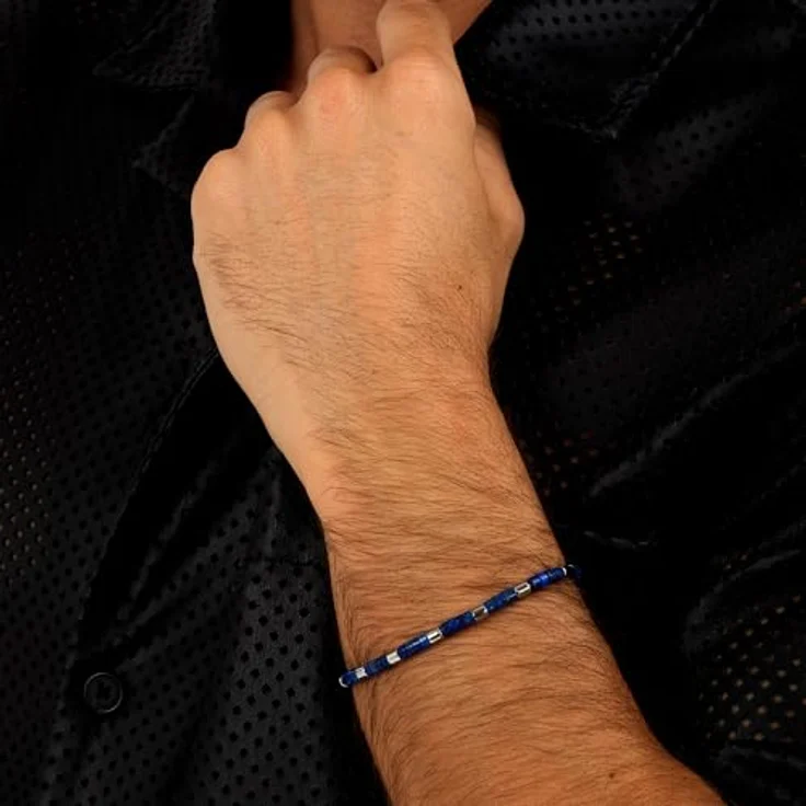 Morellato Herren-Stahlarmband S1736, Lapislazuli, 21 cm mit Karabinerverschluss, Pietre Kollektion – Bild 5