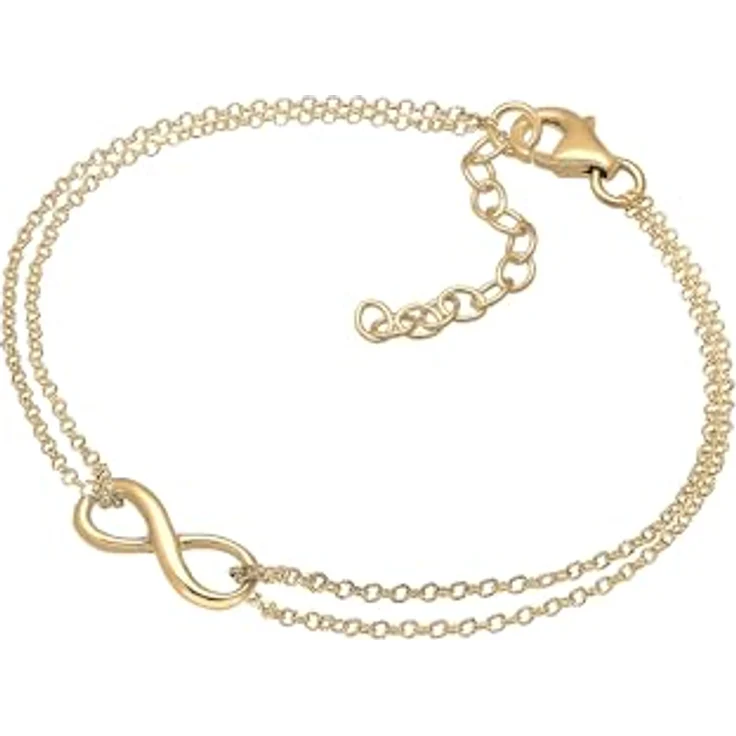 Elli Damen-Armband Infinity Symbol, 925 Sterling Silber vergoldet, handgefertigt, anlaufgeschützt – Bild 2