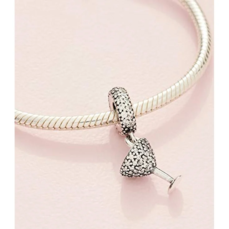 PANDORA Damen-Bead Cocktail-Night, 925 Silber mit weißen Zirkonia, kompatibel mit Pandora Moments Armbändern – Bild 4