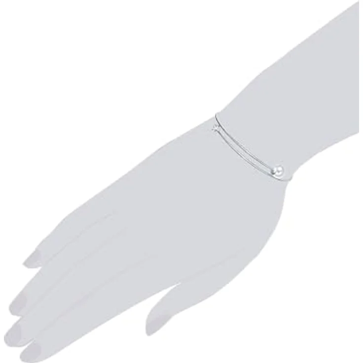 Lulu & Jane Damen Armband aus Messing mit Muschelkernperle und Glaskristall, silber, Länge 16-22 cm – Bild 3
