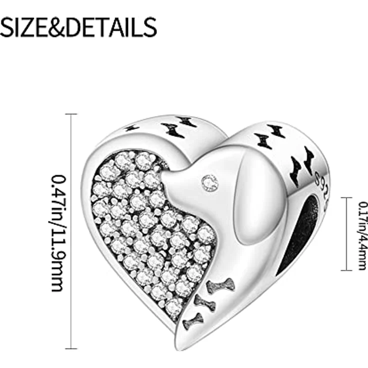 Pandach Damen Charm Anhänger, 925 Sterling Silber mit Zirkonia-Steinen, kompatibel mit europäischen Armbändern und Halsketten – Bild 5