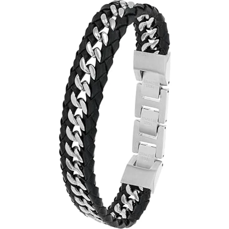 JOOP! Edelstahl Herren Armband, 18,5+1,5+1,5 cm, Silber, inklusive Schmuck Geschenk Box, 2038037