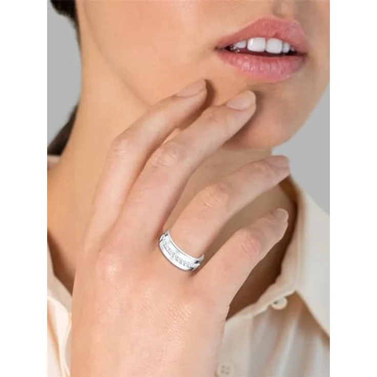 Rafaela Donata Memoire Damen-Ring 925 Sterling Silber mit weißen Zirkonia, 8,3 mm breit, glamouröses Schmuckstück in hochwertiger Geschenkbox – Bild 4