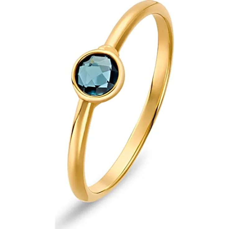 CHRIST Damenring 375er Gelbgold mit 1 Topas, elegant in Gold, Größe 56, Schmuckstück in Geschenkbox