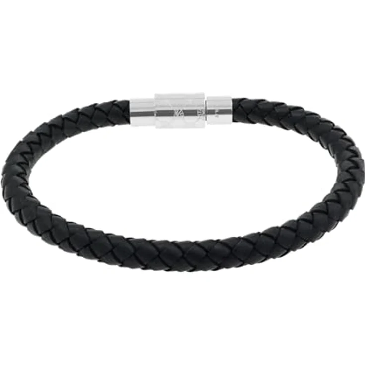 JOOP! Herren Armband Edelstahl Leder, 21 cm, Silber, mit Magnetverschluss, in Schmuck Geschenk Box, 2023437 – Bild 3
