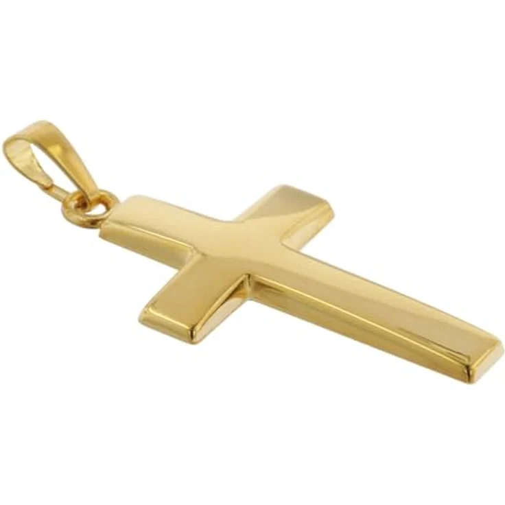 trendor Kreuz-Anhänger 26 mm Gold 750/18 Karat, eleganter Goldanhänger für Damen und Herren, modisches Design, Geschenkidee in Geschenk-Box, Echtgold 75415 – Bild 2