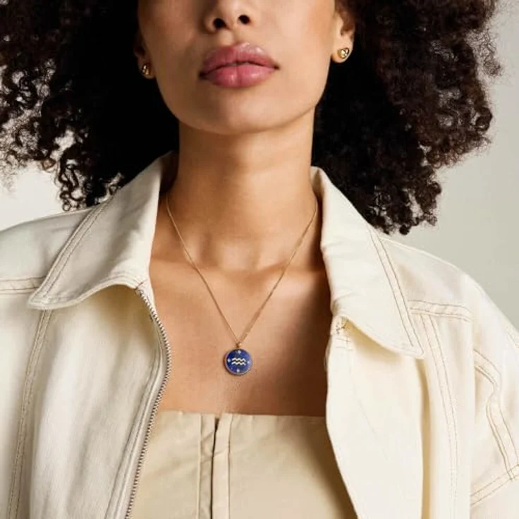 Fossil Damen-Halskette aus Edelstahl mit Karabinerverschluss, Beerenblau – Bild 2