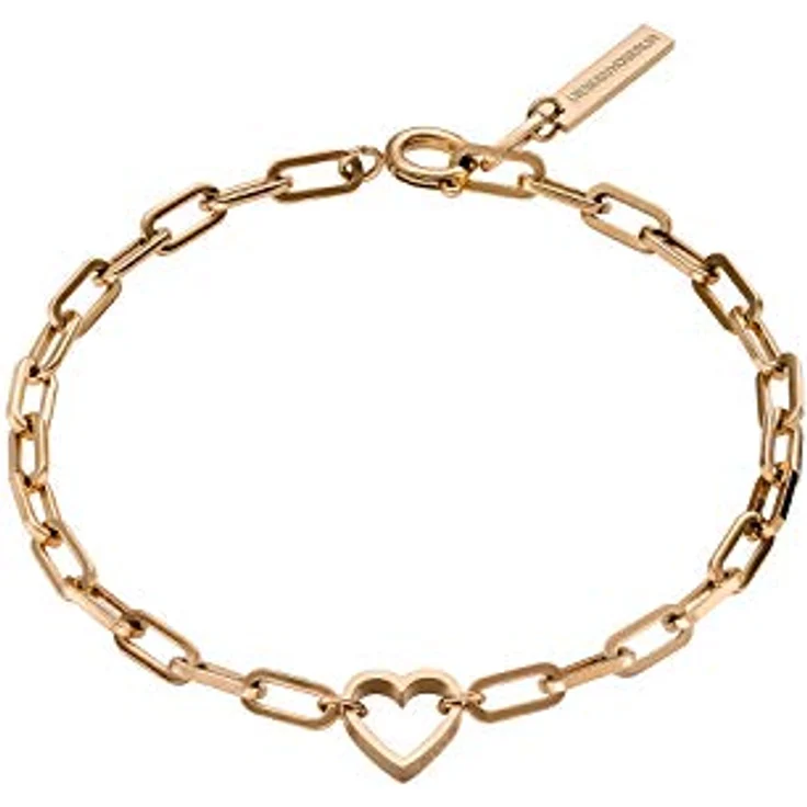 LIEBESKIND Berlin Herzarmband, Damen-Handkette aus roségold Edelstahl mit klaren Linien, zeitloses Design – Bild 1