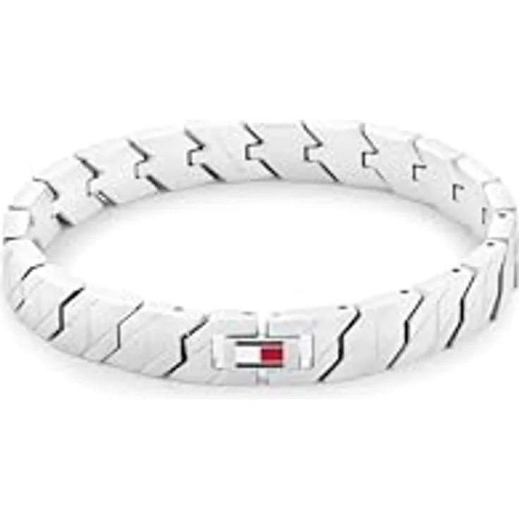 Tommy Hilfiger Jewelry Gliederarmband für Herren aus Edelstahl mit ikonischer Flagge, 19 cm, mit feiner Gravur und klappverschluss, auch in goldener Ausführung erhältlich