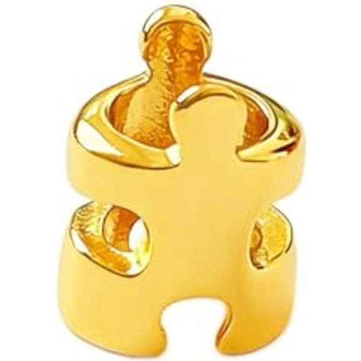 WEIMU Golden Charms 925 Sterling Silber Charm für Armband & Halskette, Puzzle-Design, hypoallergen und nickel- sowie bleifrei – Bild 1