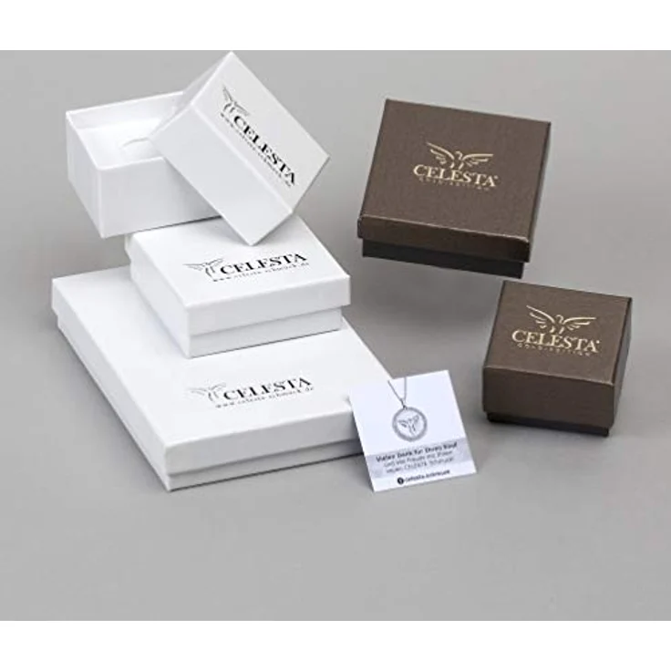 Celesta Damen Ohrringe 925/- Sterling Silber, Bicolor mit 36 Zirkonia, silbergrau, 1,8 cm – Bild 4