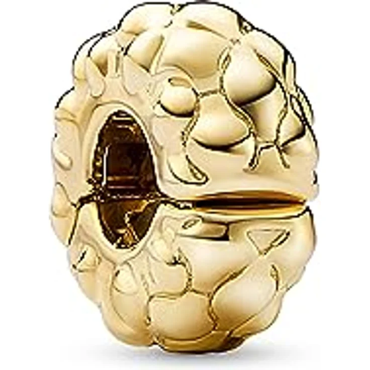 PANDORA Moments Clip Charm mit Nieten, Sterling Silber mit 14 Karat vergoldeter Metalllegierung, kompatibel mit Moments Armbändern, 762716C00 – Bild 1