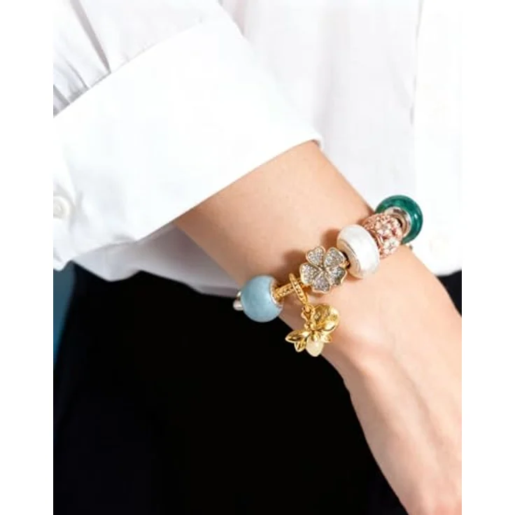WEIMU Golden Charms 925 Sterling Silber Charm für Armband & Halskette, Hypoallergenes Schmuck Geschenk für Damen, Goldene Leuchtfeuer – Bild 2