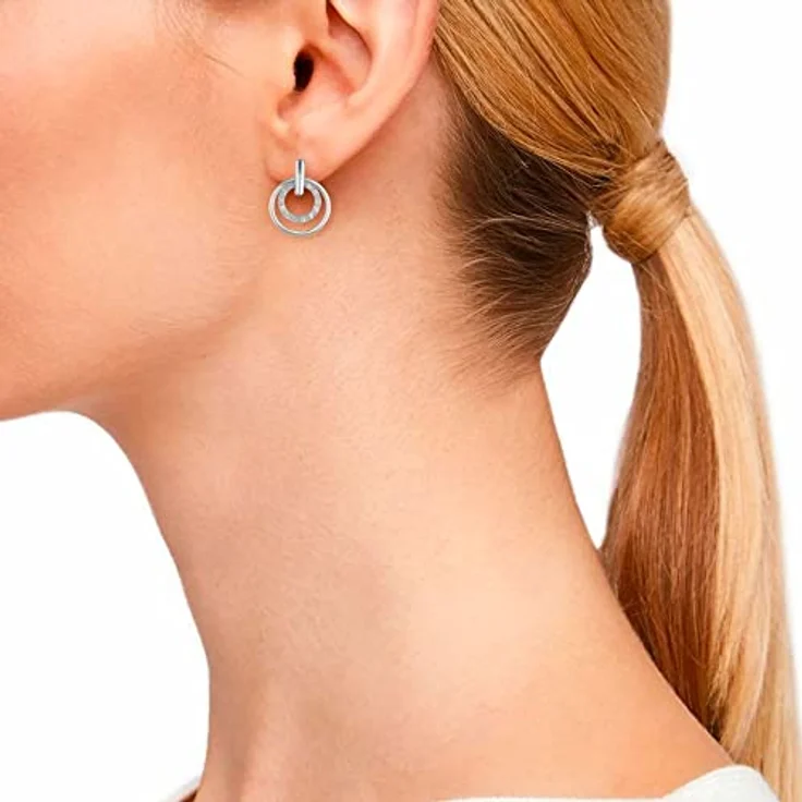 s.Oliver Paar Ohrstecker, mit 24 weißen Zirkonia (synth), rhodiniertes 925 Sterling Silber – Bild 2