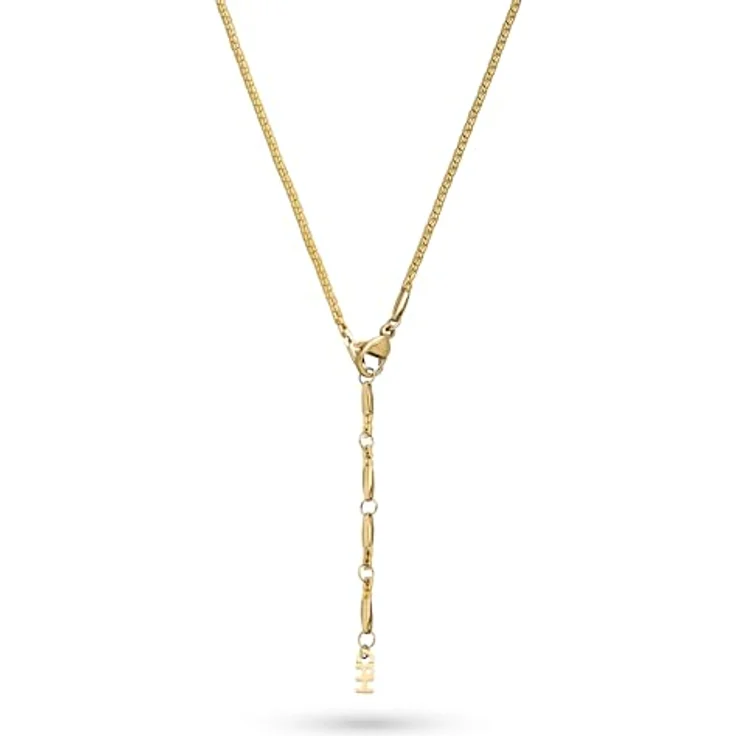 Copenhagen STUDIOS Mini Edgy Necklace, Unisex Halskette in Gold aus poliertem Edelstahl, verstellbare Länge, wasserfest & hautfreundlich – Bild 3