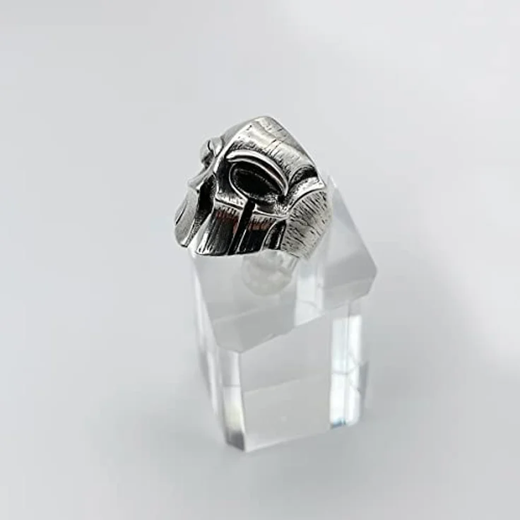 KONFEN Spartan Ring Silber, Verstellbarer Totenkopf Offener Ring aus 925 Sterling Silber, Retro Wikinger Schmuck für Damen und Herren, Ideal als Geschenk für Unisex – Bild 3