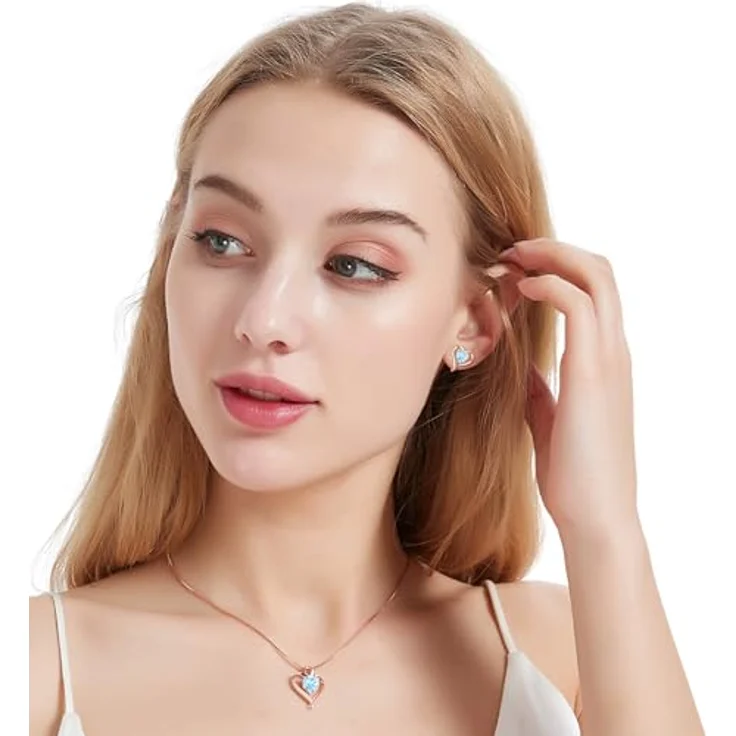 LAVUMO Herz Ohrstecker aus 925 Sterling Silber mit 5A Zirkonia, hypoallergen, in Weißgold, Gold und Roségold erhältlich, Geschenke für Frauen – Bild 4