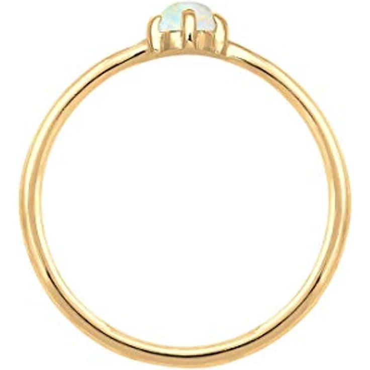 Elli Ring Damen Basic Bandring Synthetischer Opal Geo, vergoldet in 925 Sterling Silber, handgefertigt, anlaufgeschützt, hochglanzpoliert – Bild 4
